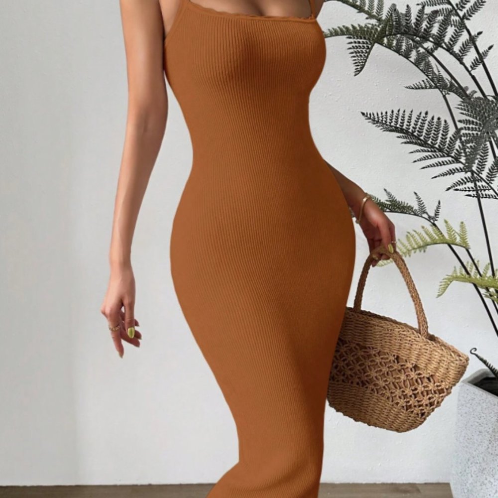 Frenchy Solid Cami Bodycon Sweater Dress